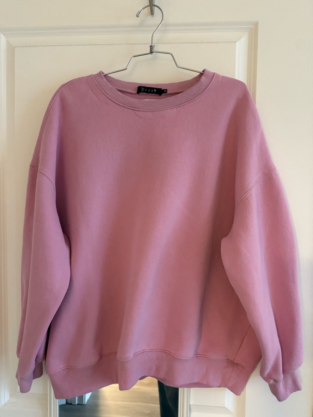 EFAN Women's Pink Crewneck Sweatshirt - Relaxed Oversized Comfy Fit, XL